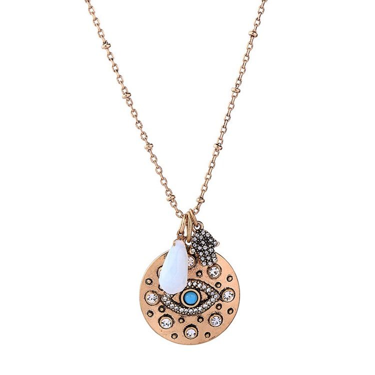 Bohemian Style Round Plate Necklace