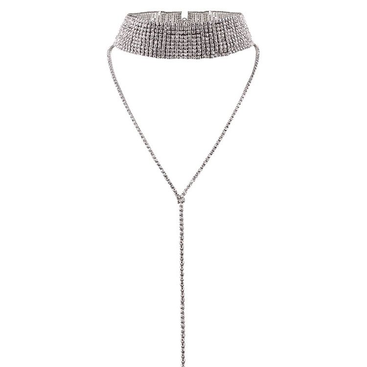 Mousserende Fuld Rhinestone Choker Halskæde