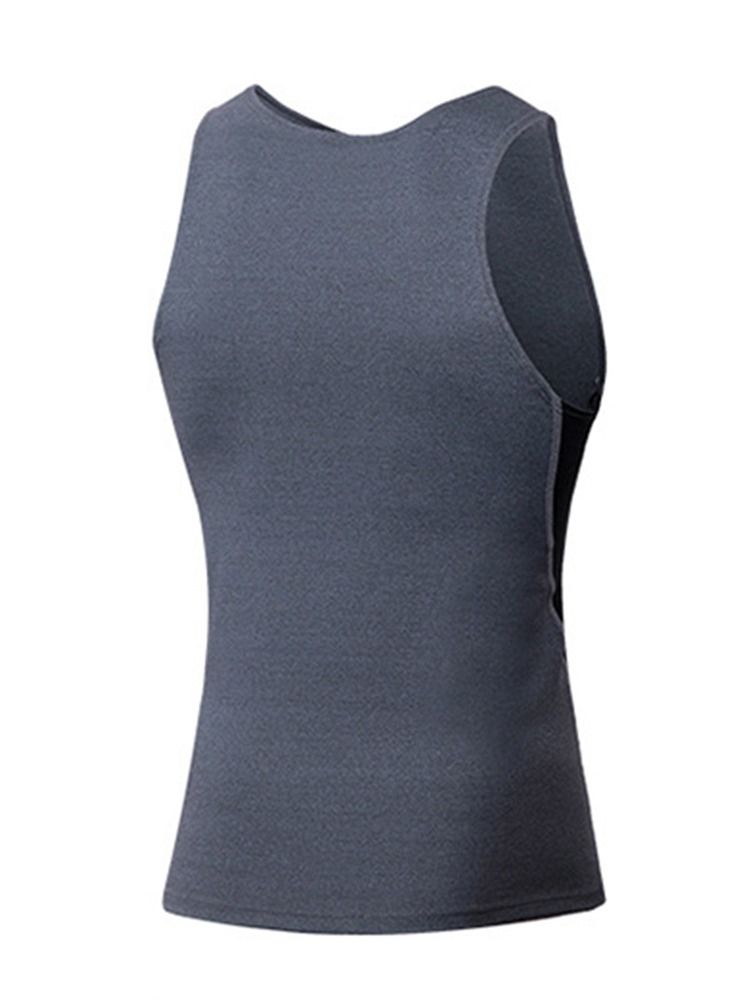 Herre Polyester Color Block Running Pullover Sports Tank Tops