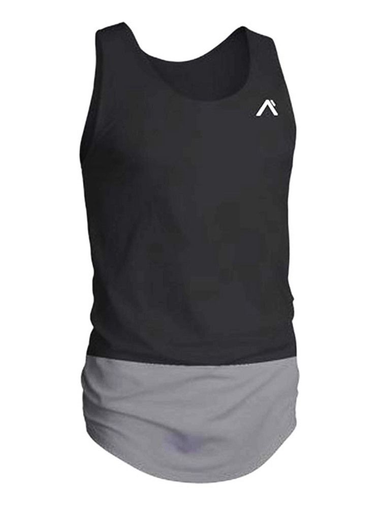 Mænd Color Block Åndbar Pullover Sports Vest Toppe