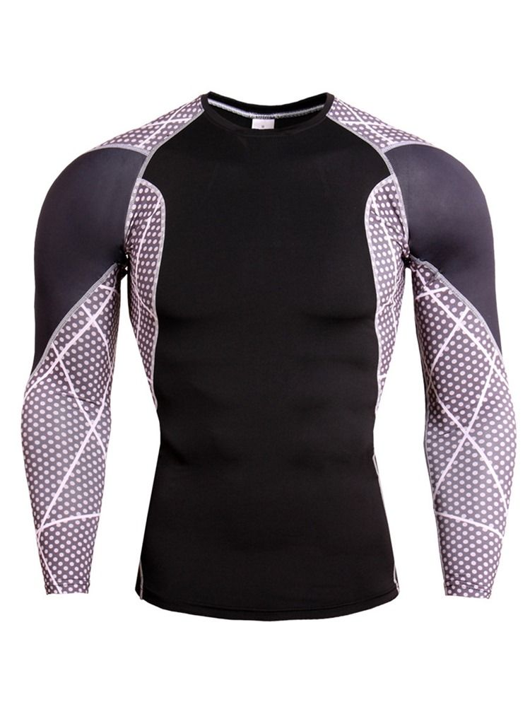 Mænd Patchwork Anti-sved Bomuldsblandinger Pullover Sportstoppe