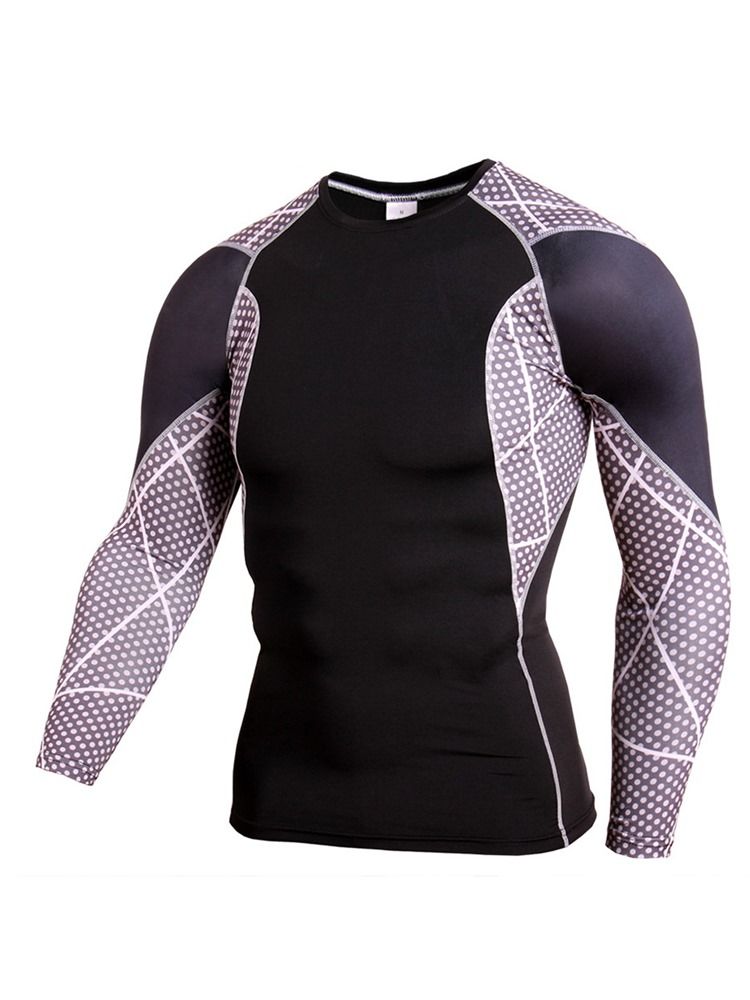 Mænd Patchwork Anti-sved Bomuldsblandinger Pullover Sportstoppe