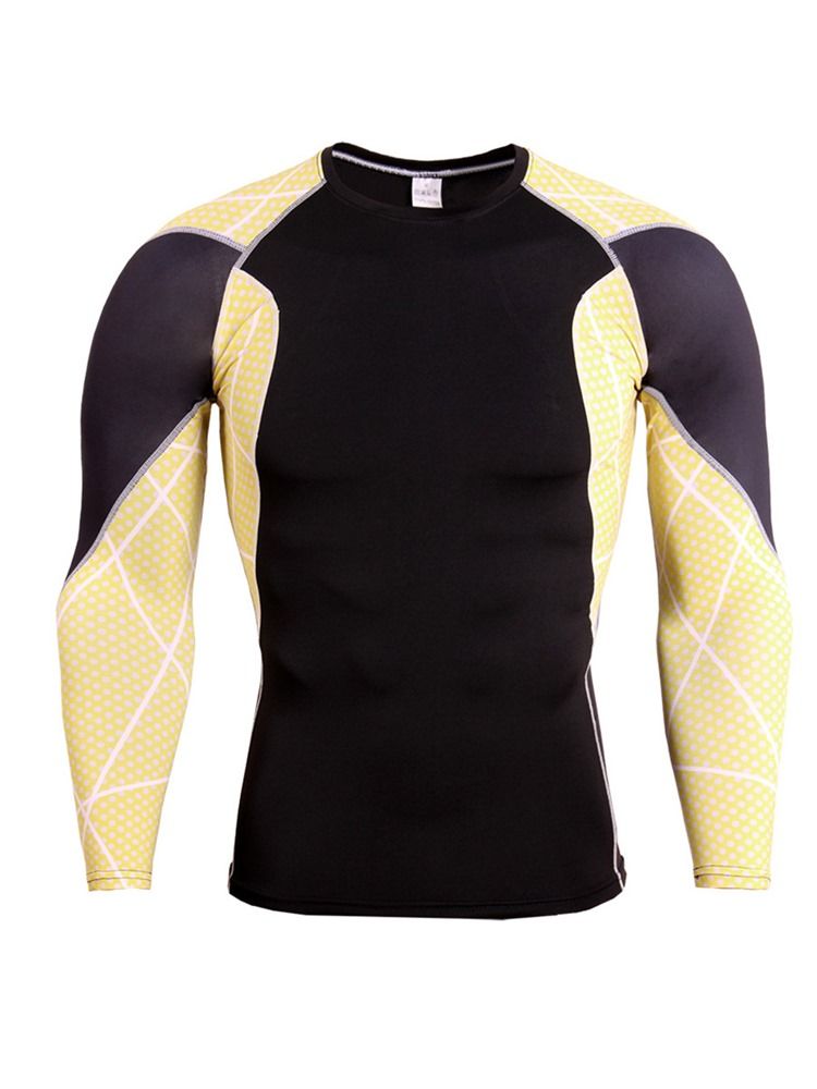 Mænd Patchwork Anti-sved Bomuldsblandinger Pullover Sportstoppe