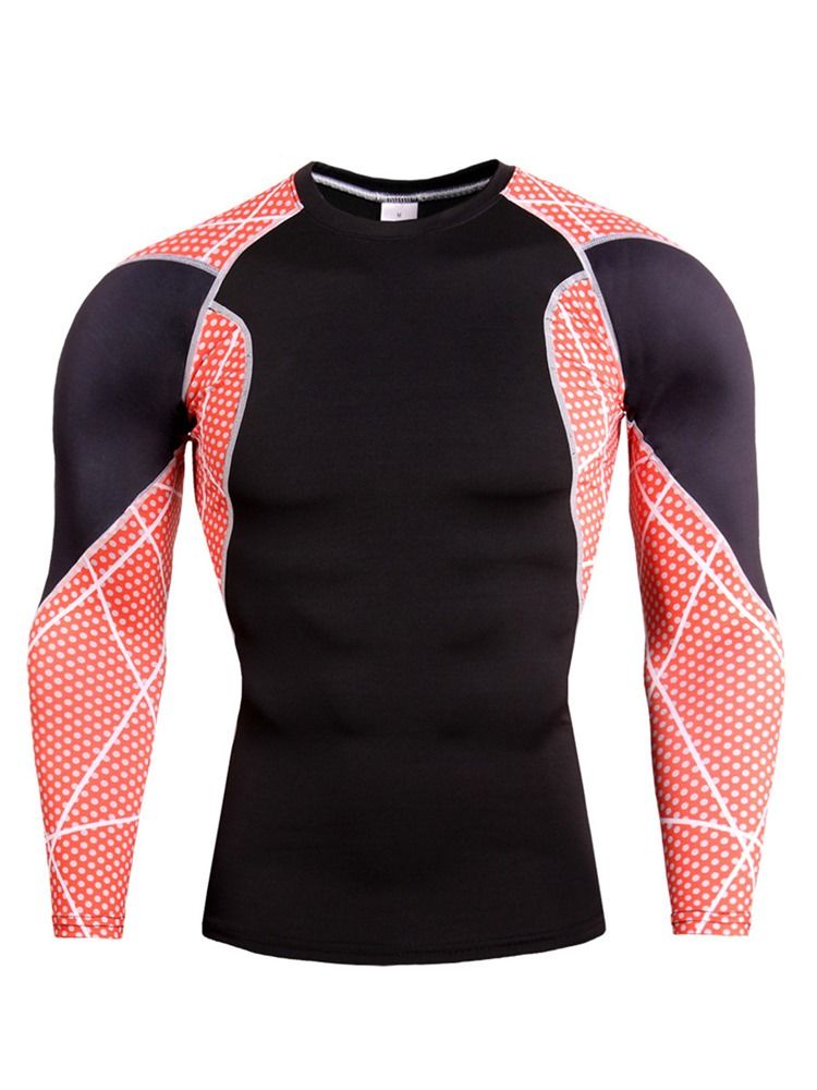 Mænd Patchwork Anti-sved Bomuldsblandinger Pullover Sportstoppe