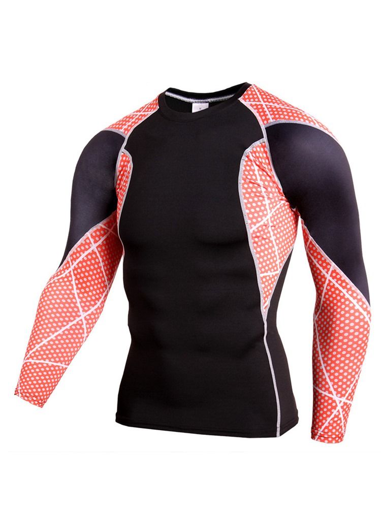 Mænd Patchwork Anti-sved Bomuldsblandinger Pullover Sportstoppe