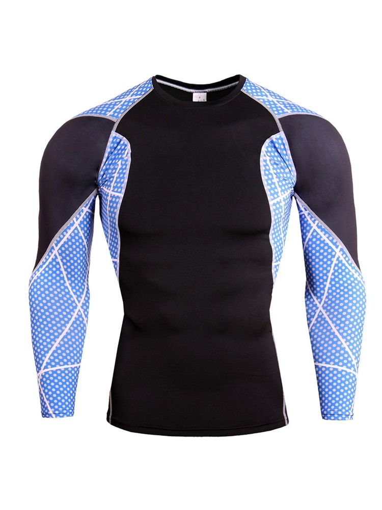 Mænd Patchwork Anti-sved Bomuldsblandinger Pullover Sportstoppe