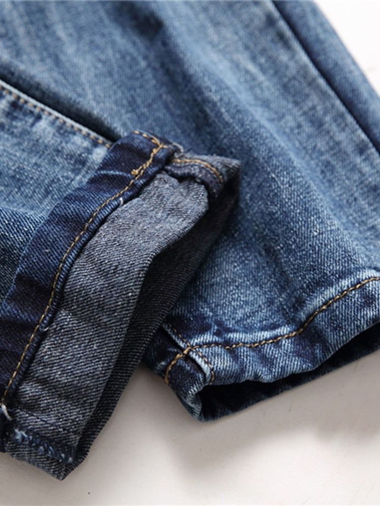 Broderi Til Mænd Lige Europæisk Midjeans Jeans