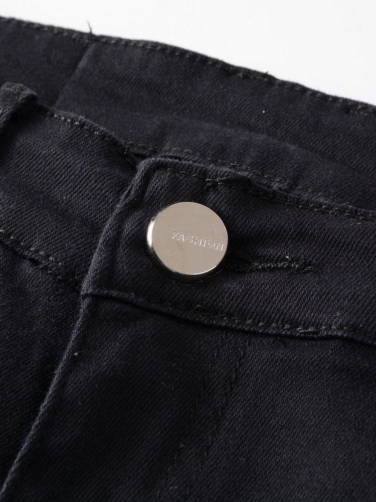 Herre Letter Pocket Straight Casual Lynlås Jeans