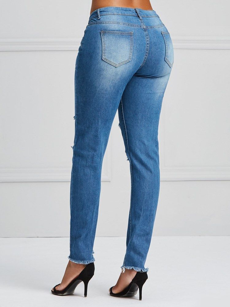 Hul Lynlås Tynde Jeans Til Kvinder