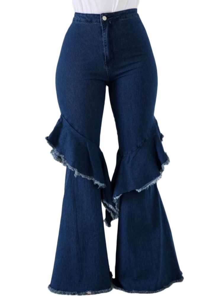 Kvinders Bellbottoms-knap Slank Jeans Med Høj Talje