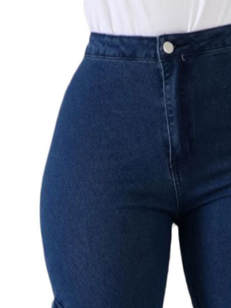 Kvinders Bellbottoms-knap Slank Jeans Med Høj Talje