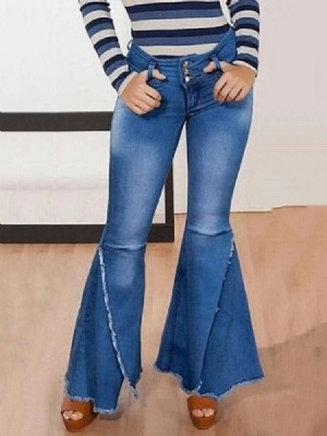 Kvinders Bellbottoms Slim High Waist Jeans