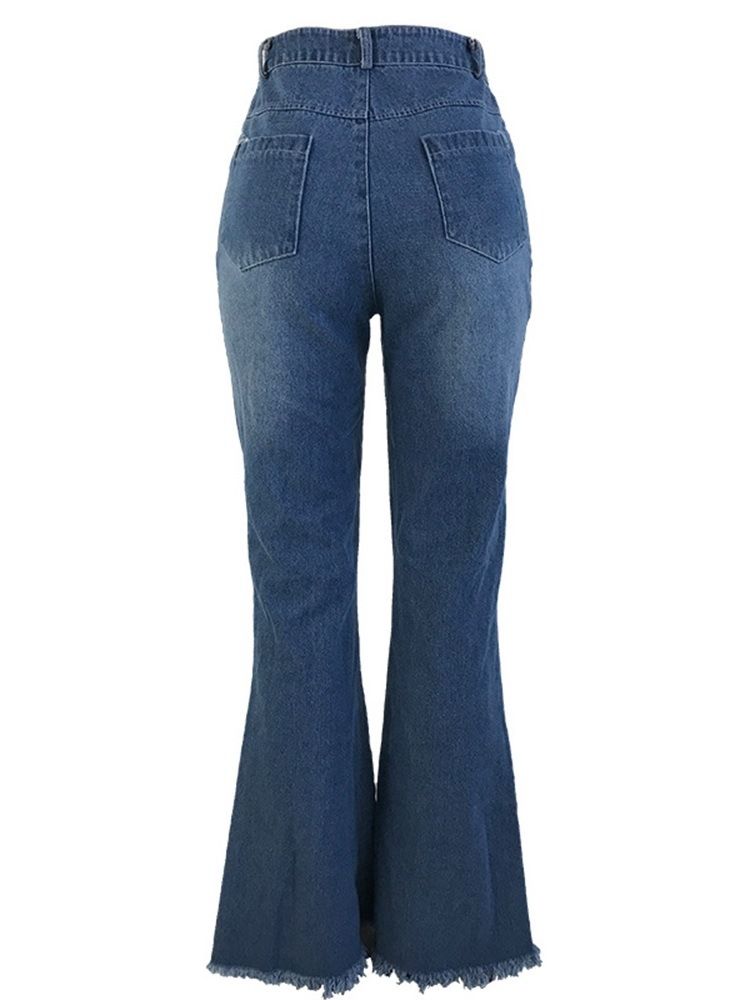 Kvinders Hul Bellbottoms Slim High Waist Jeans