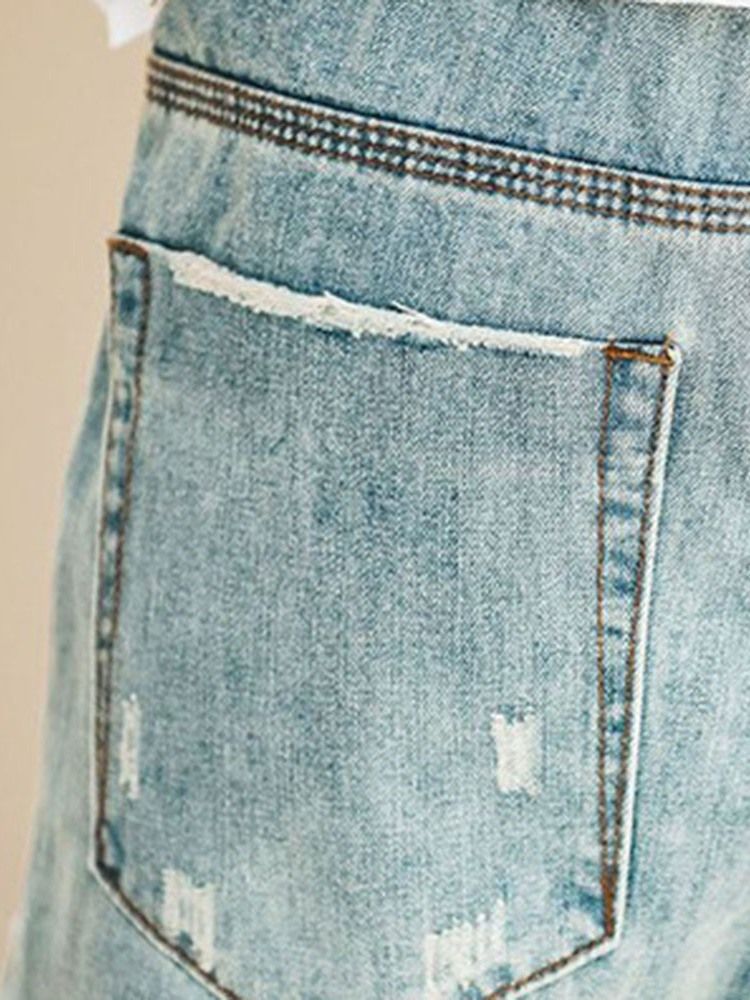 Kvinders Snøre-up Almindelig Lomme Elastisk Jeans