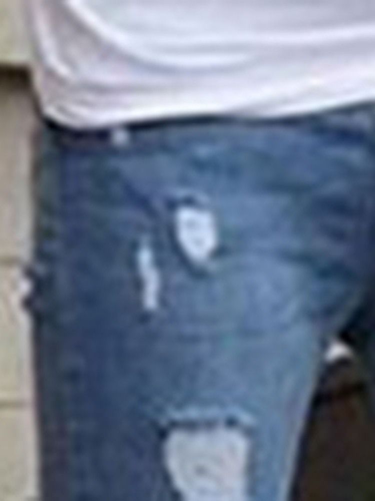 Mænds Blyantbukser Almindeligt Hul Midje Casual Jeans