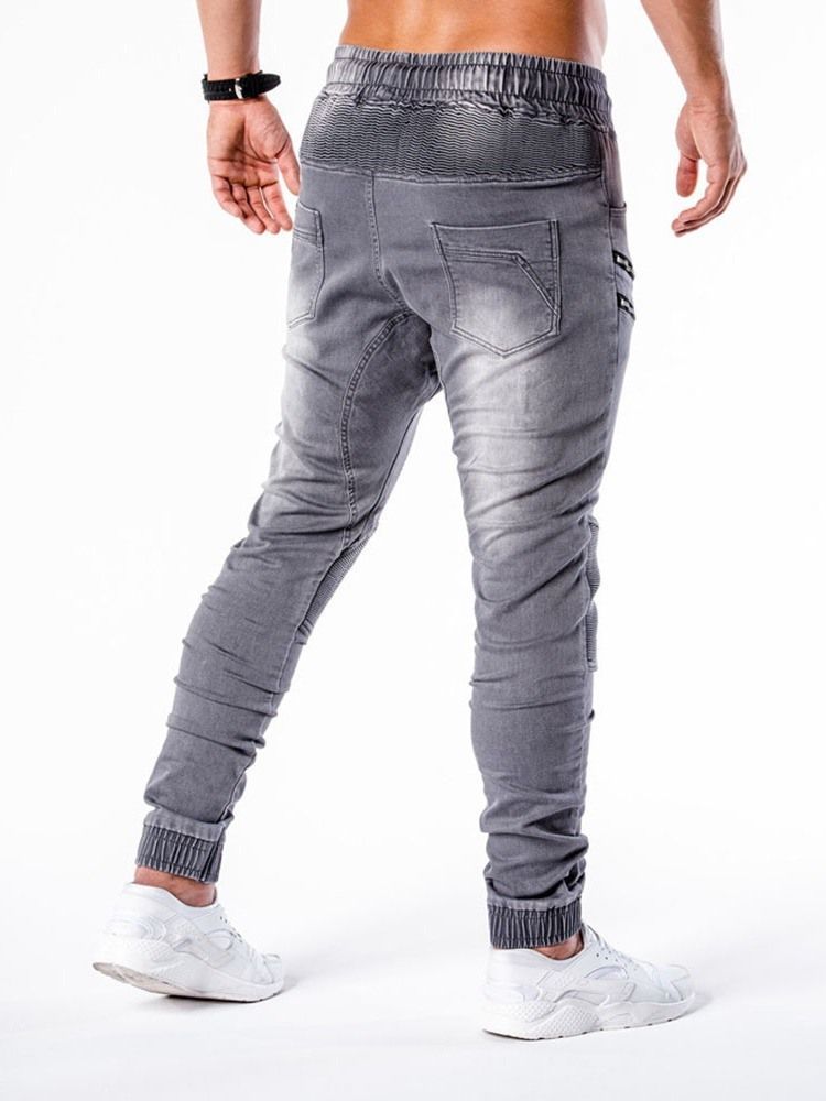 Pencil Pants Lynlås Casual Mid Waist Men's Jeans