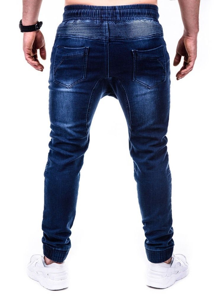 Pencil Pants Lynlås Casual Mid Waist Men's Jeans