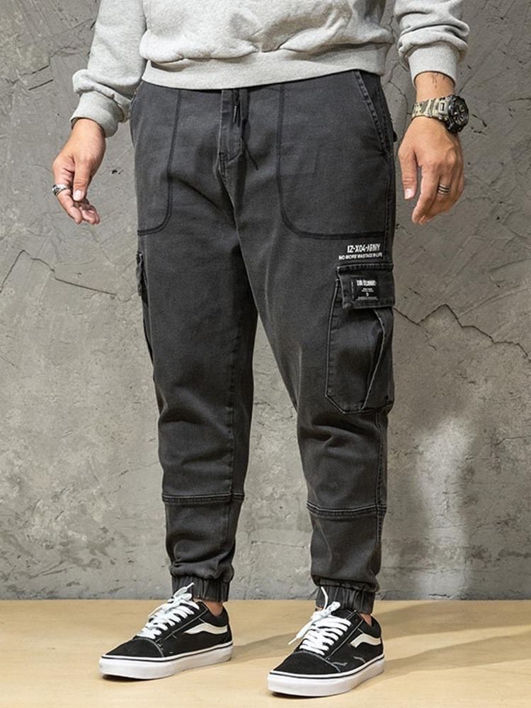 Pocket Mid Waist Jeans Til Mænd