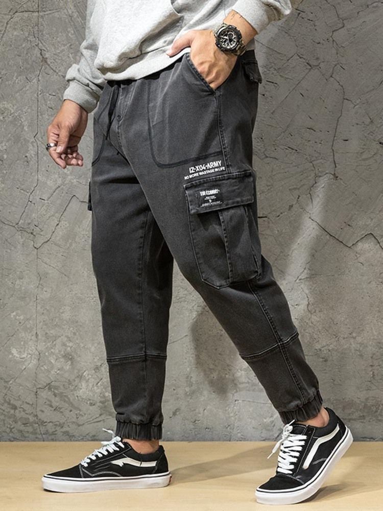 Pocket Mid Waist Jeans Til Mænd