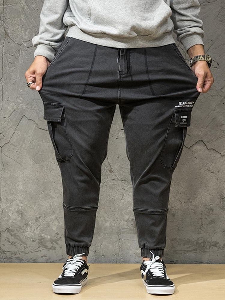 Pocket Mid Waist Jeans Til Mænd