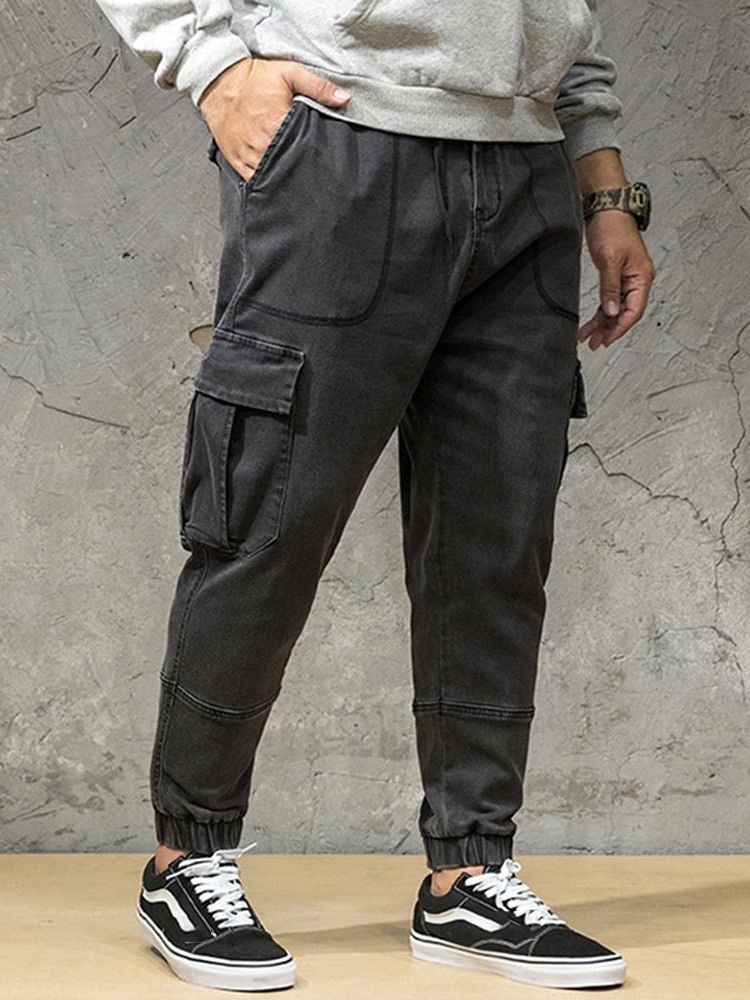 Pocket Mid Waist Jeans Til Mænd