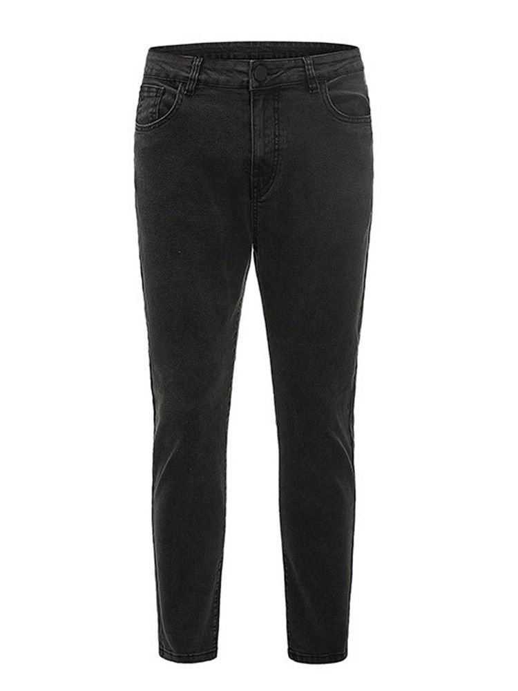 Pocket Plain Pencil Pants Lynlås Casual Men's Jeans