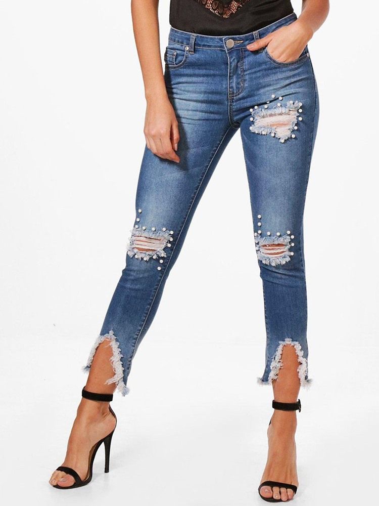 Skinny Denim Asymmetric Women's Jeans