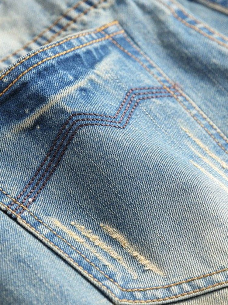 Straight Pocket Lynlås Herre Casual Jeans