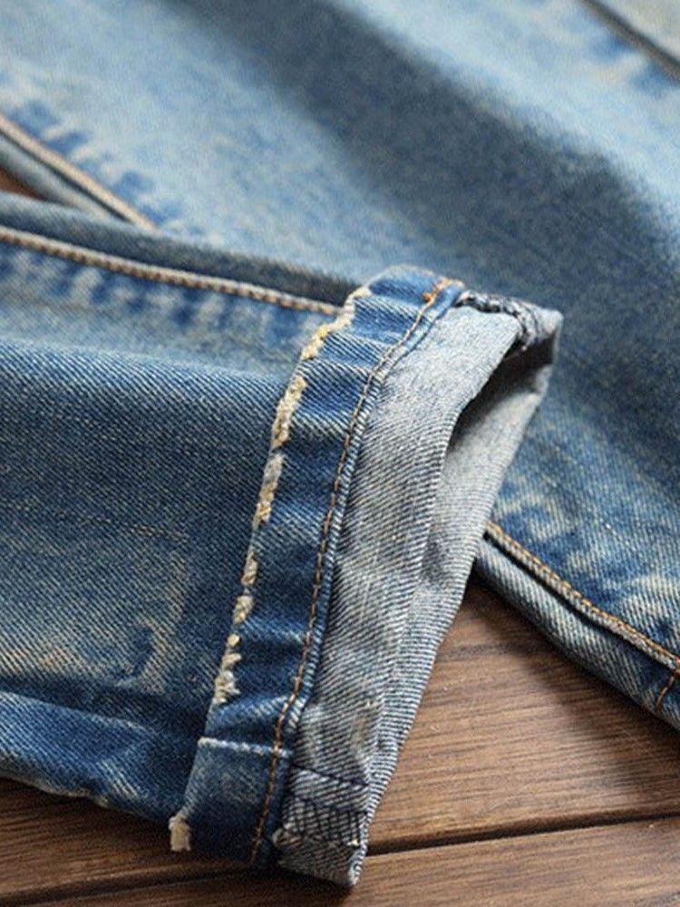 Straight Pocket Lynlås Herre Casual Jeans