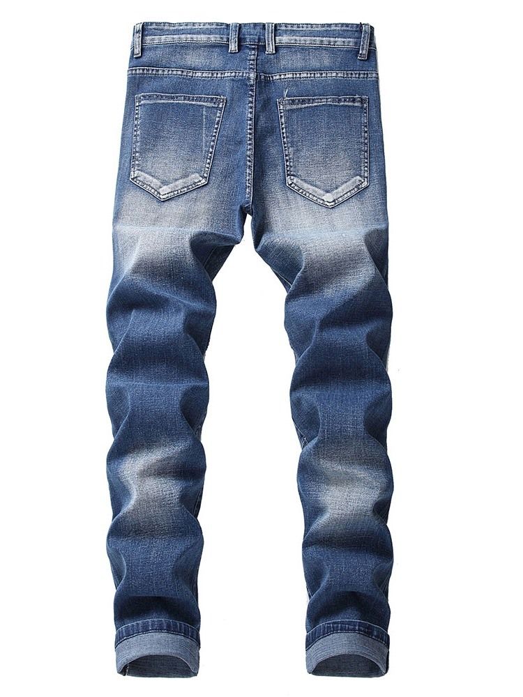 Tynd Knap Casual Herre Lynlås Jeans