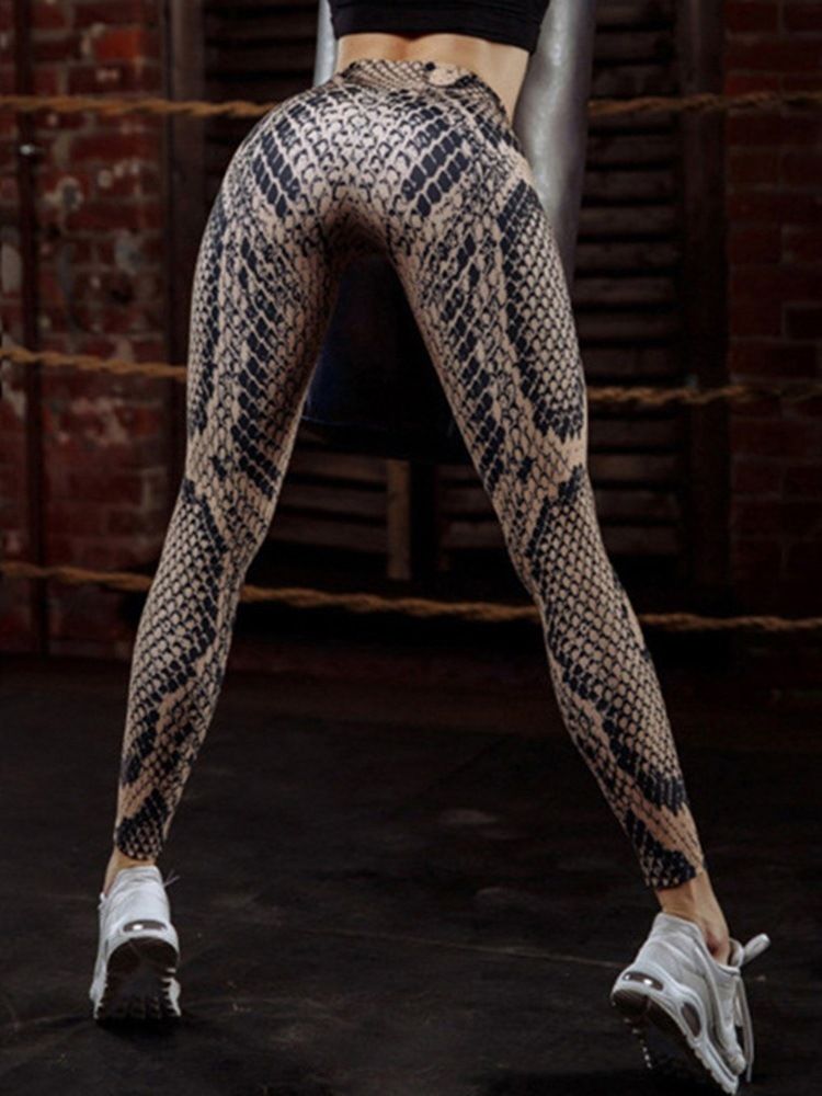 3d Slangeskindmønster Print Kvinders Yoga Leggings Yoga Bukser Høj Talje Tiktok Leggings