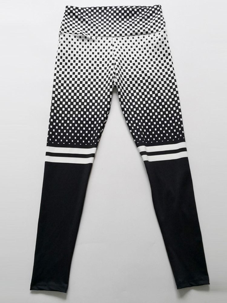 Color Block Plaid Print High Waist Women's Leggings Yoga Pants High Waist Tiktok Leggings