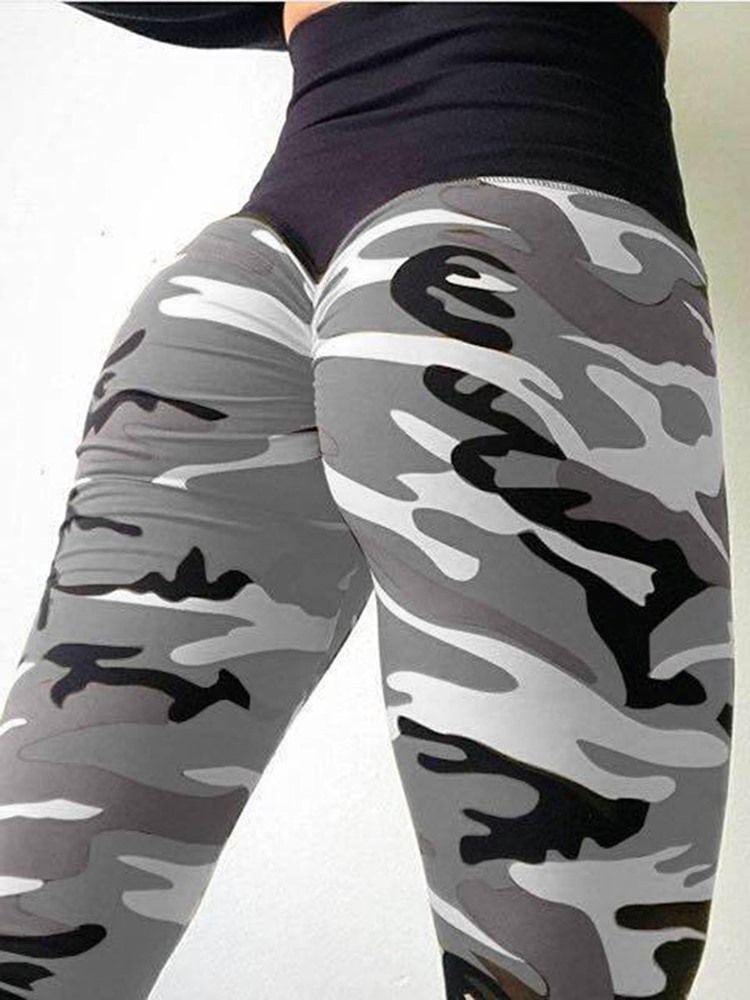 Dame Camouflage Anti-sweat Yoga Leggings Yoga Bukser Høj Talje Tiktok Leggings