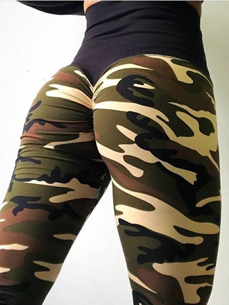 Dame Camouflage Anti-sweat Yoga Leggings Yoga Bukser Høj Talje Tiktok Leggings