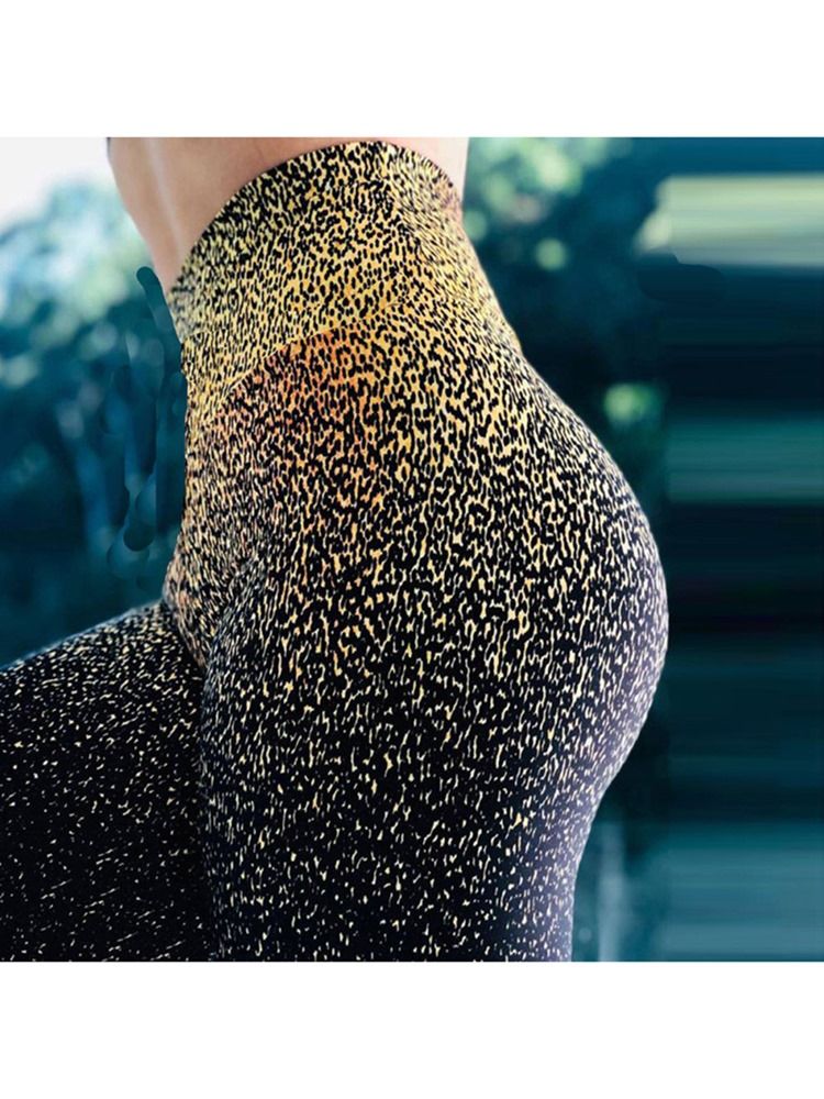 Damer Print Leopard Hurtigtørrende Yogabukser Tiktok Leggings Med Høj Talje