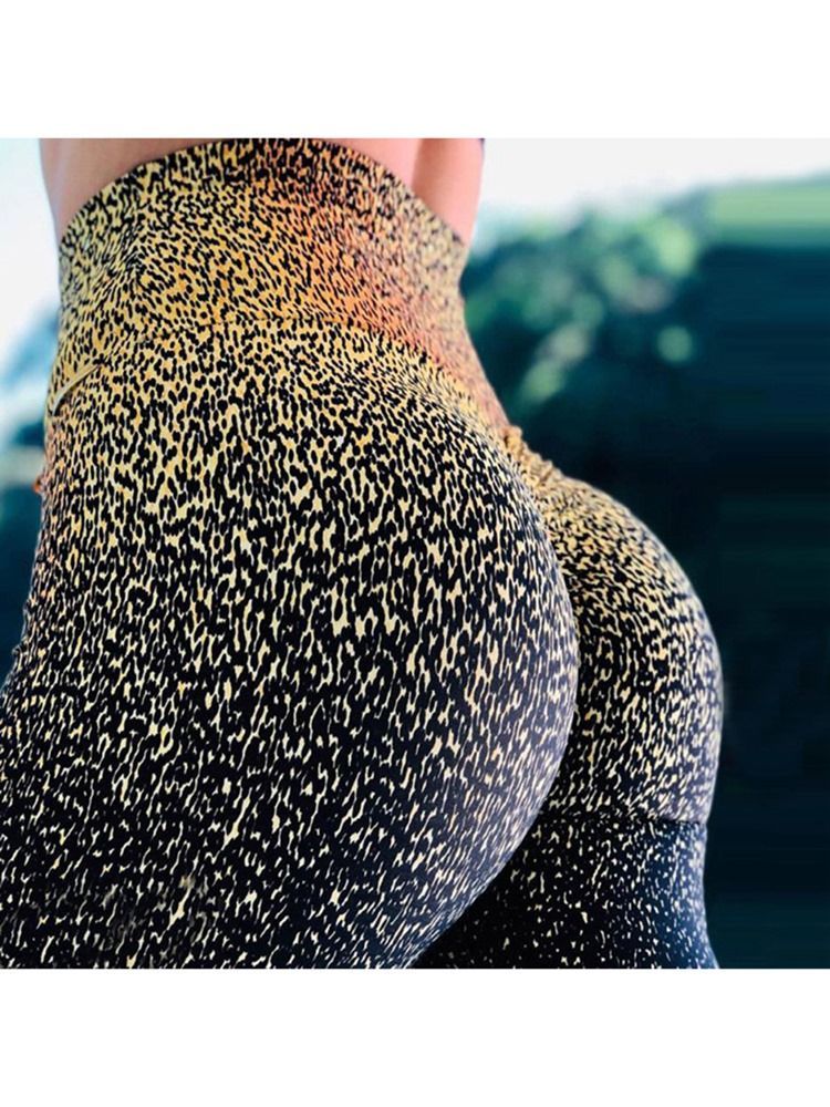 Damer Print Leopard Hurtigtørrende Yogabukser Tiktok Leggings Med Høj Talje