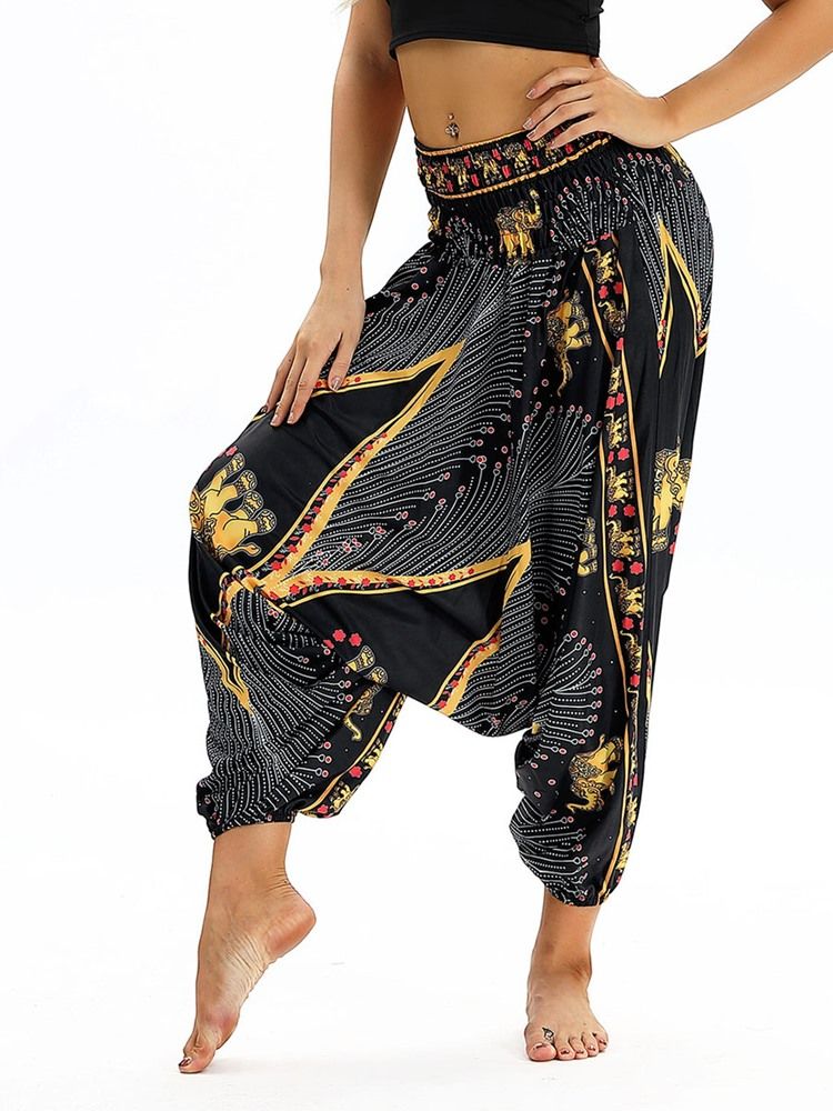 Kvinder Bohemia Print Harem Yoga Pants