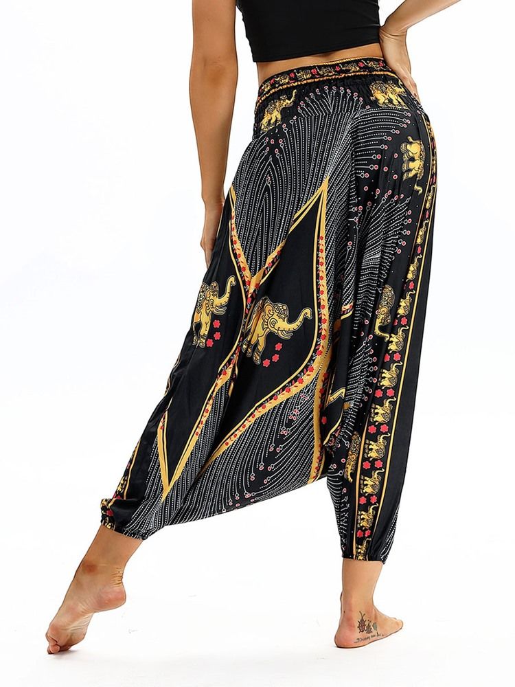 Kvinder Bohemia Print Harem Yoga Pants