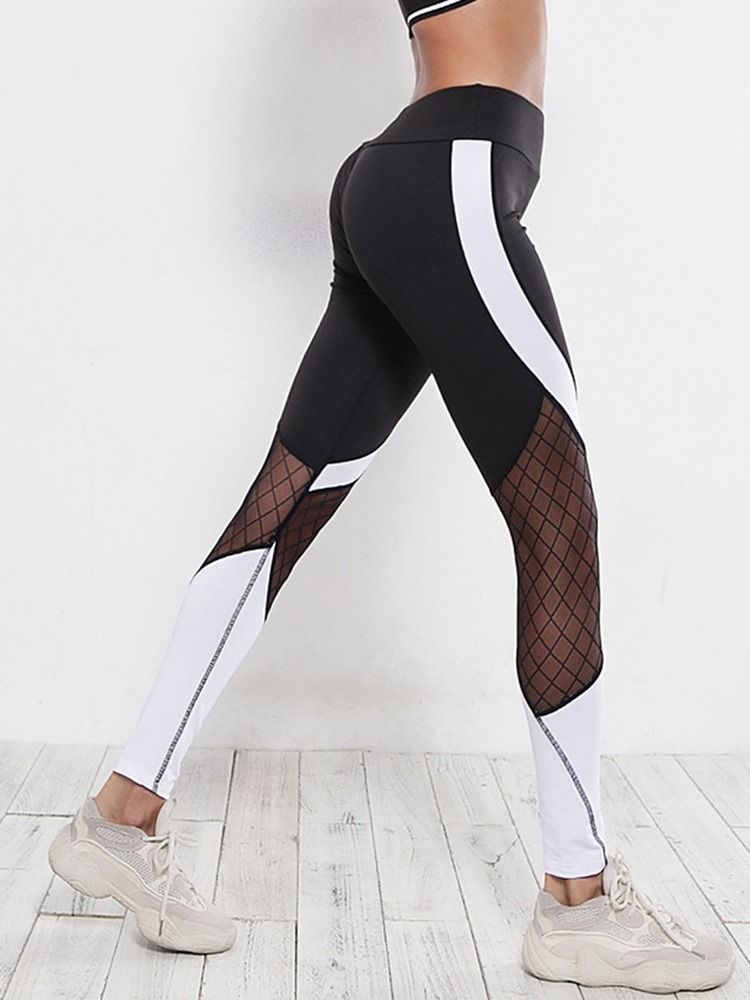 Kvinder Color Block Patchwork Sommer Ankel Længde Leggings Yoga Bukser Høj Talje Tiktok Leggings