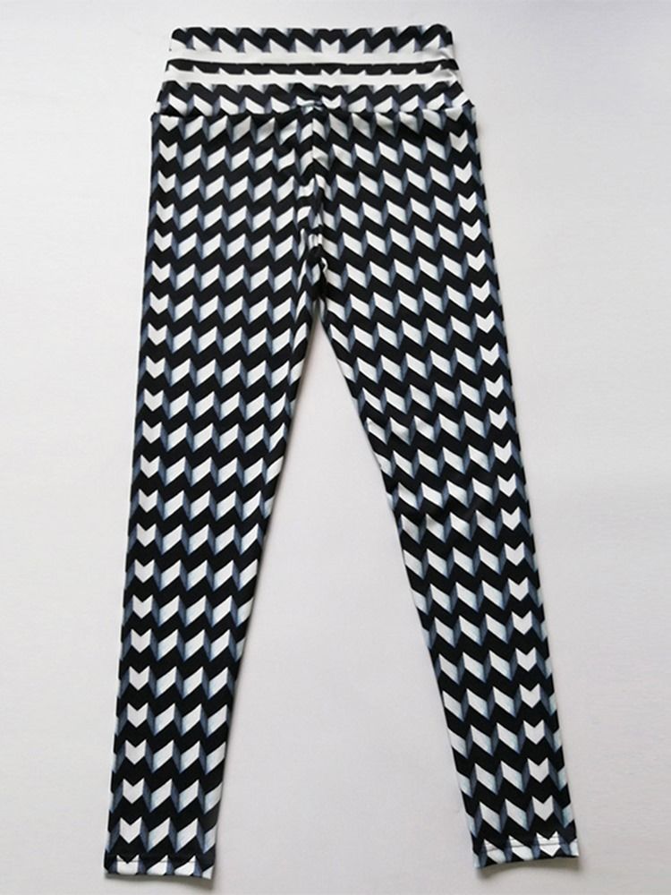 Kvinder Color Block Print Høj Talje Yoga Leggings Høj Talje Tiktok Leggings