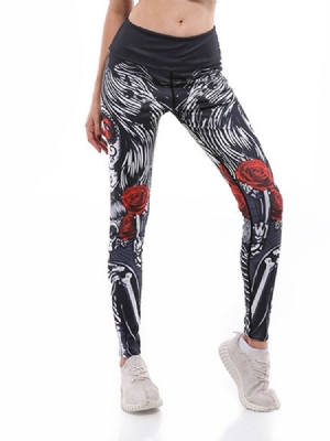 Kvinder Print Cartoon Anti-sweat Gym Sports Yoga Bukser Tiktok Leggings Med Høj Talje