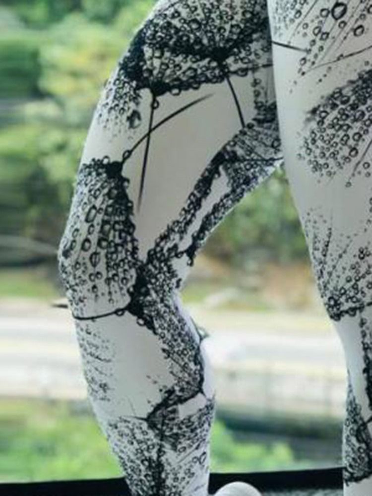 Kvinder Print Farveblok Åndbar Fuld Længde Leggings Yoga Bukser Høj Talje Tiktok Leggings