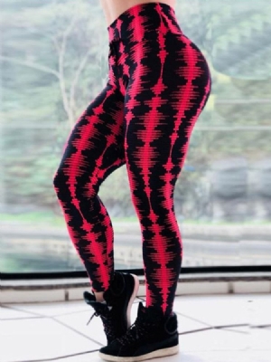 Kvinders Åndbare Print Tripe Yoga Gym Sport Push Up Leggings Yoga Bukser Høj Talje Tiktok Leggings