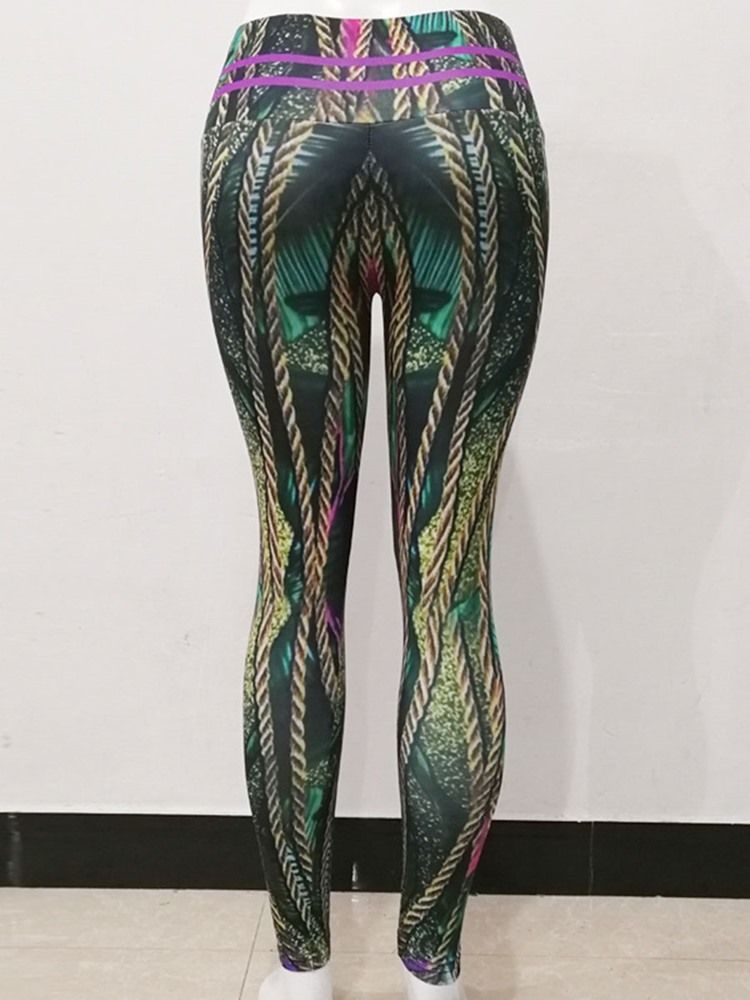 Kvinders Anti-sved Polyester Print I Fuld Længde Yogabukser Med Høj Talje Tiktok Leggings