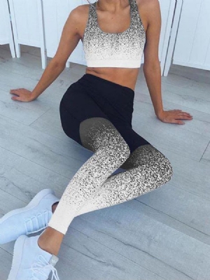 Kvinders Blomsterprint Åndbart Patchwork Yogabukser Yoga Bukser Høj Talje Tiktok Leggings