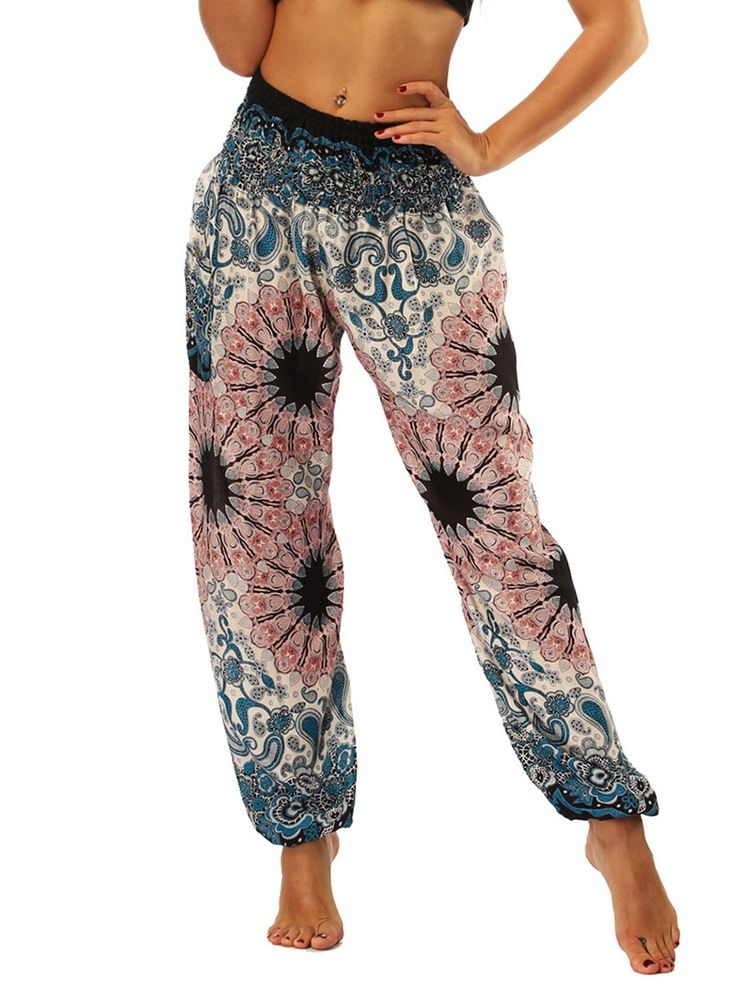 Kvinders Bohemian Floral Print Yoga Harembukser