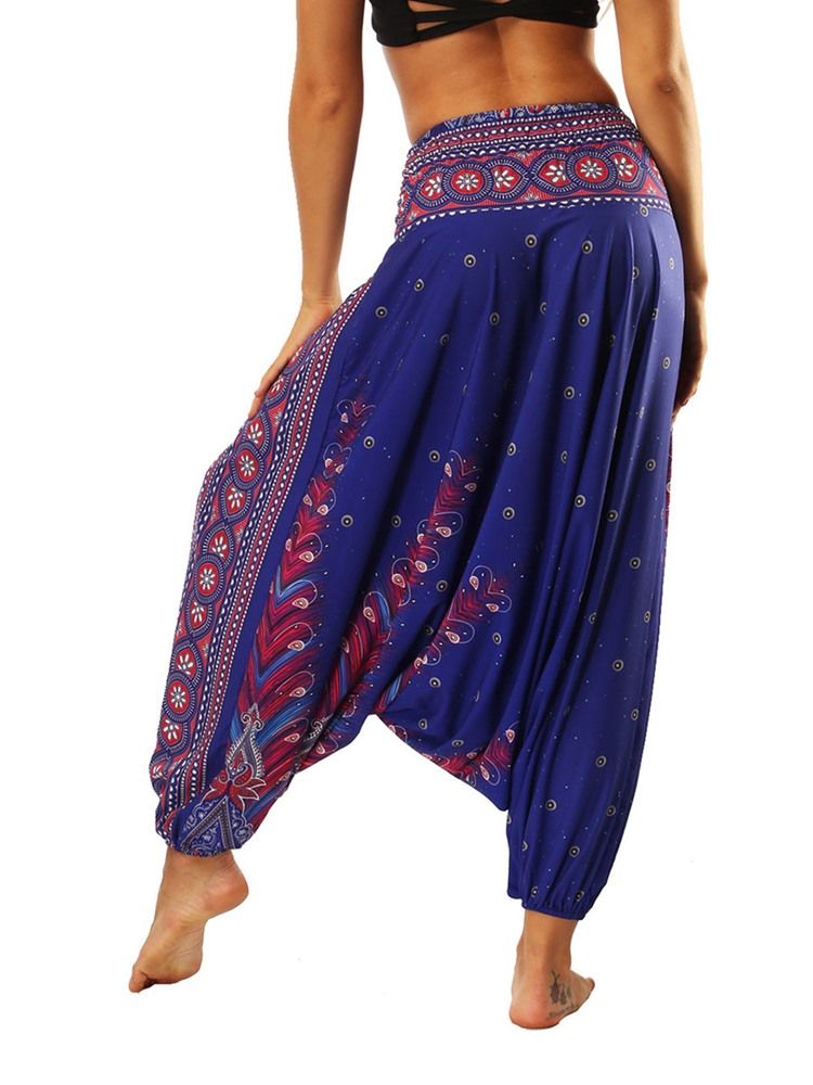 Kvinders Bohemian Geometry Print Looseyoga Harem Pants