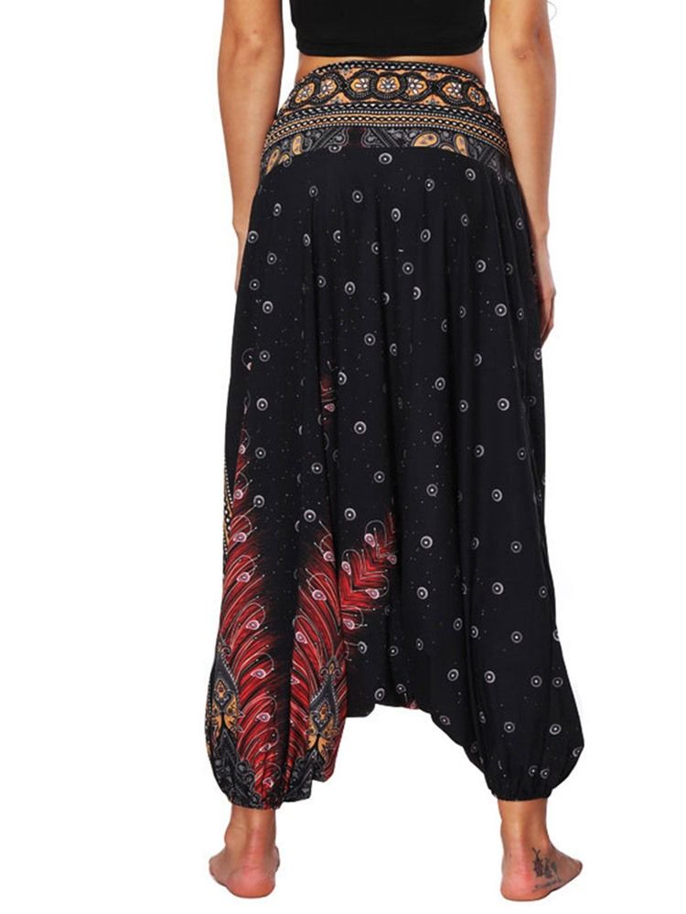 Kvinders Bohemian Geometry Print Yoga Harem Jogger Bukser