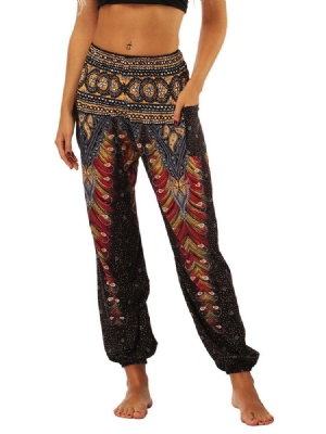 Kvinders Boho Geometrisk Print Street Dance Yoga Bukser