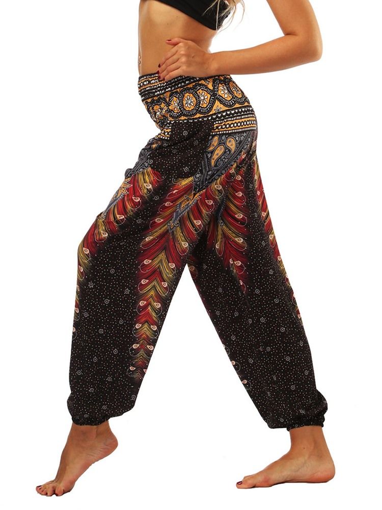 Kvinders Boho Geometrisk Print Street Dance Yoga Bukser